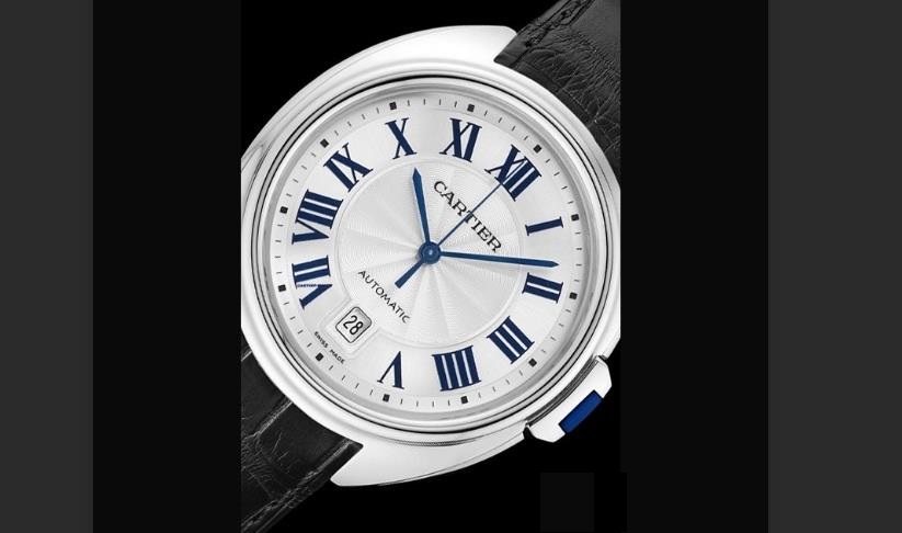 The 18k white gold copy watches have silvery dials.