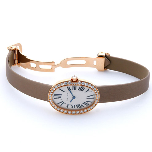 The 18k rose gold fake watches have silvery dials.